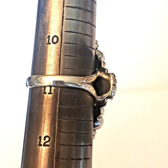 Tibetan Turquoise Moonstone Sterling Ring sz.11 (1569) - Picture 6 of 7